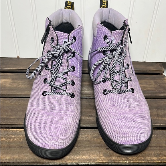 Dr. Martens Maegley purple High-Top Ankle Boots with Black Soles - Picture 3 of 12